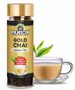 Panjon Gold Chai Assam Black Tea 100% Strong Chai Patti with Long Leaves & Rich Taste (50 Cups)