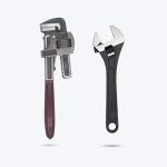 Tools Titan 12 inch Pipe Wrench with 8 inch Adjustable wrench Hand Tool Set