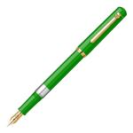 Scrikss 419 Piston Filling Fountain Ink Pen 23K Gold Plated Medium Nib Glossy Green Piston Filler Inkpen With Screw Cap