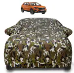 Mockhe Skoda Kushaq Car Cover with Mirror Pocket and Soft Cotton Lining,Waterproof Skoda Kushaq Car Body Cover, Army Print