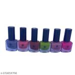 LIBELLE Long Lasting nail paint combo set of 6 Women and Girls Trendy Color Quick Dry Smooth Finish Nail paint Pack of 6 Colors