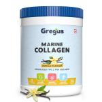 Gregus Marine Collagen powder For Women And Men | Hydrolysed Type I Fish Collagen| 100% fish isolate protein | Skin Collagen Booster | Glowing & Brighten Skin (Vanilla, 350 gm)