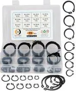 Epi-Torque Alloy Steel External Snap Retaining Ring Circlip Shaft 20mm-42mm, 12 Size Assortment (Set of 75)