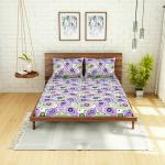 SWHF100% Premium Printed Super Soft Cotton,104 Thread Count Double Bed Sheet (224 X 254 CM) with 2 Pillow Covers (43 X 68 CM) | Premium fabric | I Machine Washable I Modern Print |