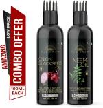Desi Crew Onion Blackseed and Neem Oil for Skin, Body and Hair Care 100 ml Each