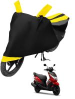 Auto Hub Bike Cover for Yamaha Ray Z , Dustproof UV Protection water resistant Custom Fit Cover-(Black-Yellow )