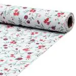 Agroha 100% Water Proof Flower Design Printed Wardrobe Kitchen Drawer Shelf Mat | Cabinet Shelf Mat | Flower Design with PVC Material (White, 5 Mtr)