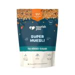 Nourish You Super Muesli, No Added Sugar 400g - Sugar Free High Protein Breakfast Cereal with 95% Superfoods | Rich in Fibre | No Refined Sugar| Palm-Oil Free | 100% Plant Protein | Gluten Free