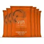 Sara Soul of Beauty Orange Facial Kit for Skin Cleansing & Brightening | For Single Use (6 x 40gm)