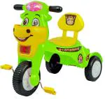 Odelee Plastic Happy Bday Kids Pedal Tricycle With Back Rest And Storage Basket For 3 years