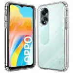 Fastship Rubber silicone Back Cover for OPPO A18 - Transparent