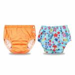 Chinmay Kids Combo of Baby Swim Diaper Waterproof Reusable Leakproof Adjustable Infant Pool Pant Boys Girls Swimsuit, Age Group - (4 months - 3 Years) | Orange Floral Print
