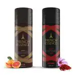 French Essence Oud & Intense deodorant Body spray set for Men and Women 200 ml, Long-Lasting unisex deodorant / Perfect for everyday use. (Pack of 2)