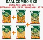 Pink Delight Dal Combo | Moong Dhuli 2kg | Moong Hari Dal 2kg | Chana daal 2 Kg| 6 Kg Pack