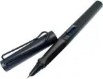 K K Crosi Blue Ink Plastic Fine Nib Lic Fountain Pen - Black