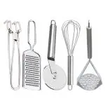 DreamBasket Pakkad & Cheese Grater & Egg Whisk & Pizza Cutter & Potato Masher for Kitchen