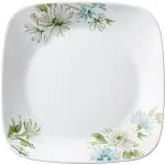 CORELLE Asia Square Round Collection Fairy Flora 22.9 cm Medium Plate Pack Of 6 Half Plate (Pack of 6, Microwave Safe)