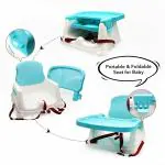Safe-o-kid Elegant High Chair Combo Offer 1 High Chair With 1 - 360 Degree, No Spill Bowl, Convertible 4 In 1 Booster High Chair With 360 Degree, No Spill Bowl For Baby, Blue Pack of 1