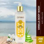 Omeo Vanilla Body Wash , Shower Gel Enrich With Aloe Vera Juice Extract for Men & Women 200ml