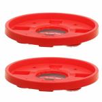 MOBONE (2-Pcs) Lpg Cylinder Stand/Gas Trolly/Roller Wheel/Cylinder Trolley with Wheels/Cylinder Wheel Stand (Red)