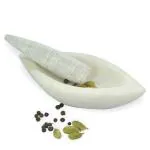 eGharonda, White Marble Boat Shape Medicine Herb Crusher/Imam Dasta/Mortar and Pestle Set/Ohkli Musal/Kharal/Idi Kallu/Khal Musal/Khalbatta/Spice Grinder