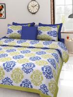 HOME@SHOP 210 TC Cotton Double Abstract Flat Bedsheet (Pack of 1, Multicolor)