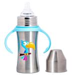 Adore Magnus! Premium Wideneck Stainless Steel Feeding Bottle with anti-colic teat and Handle 250ml