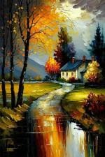 Tulip N Turtle Color 124 Urban Lanscape Diy Acrylic Painting By Numbers Kit On Canvas