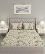 TRIDENT Spring Bud 100% Cotton King Flat Sheet with 2 Pillowcases Digital Print Collection