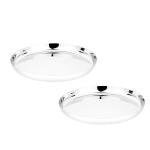 SEGA 22 GAUGE Stainless Steel Sada Khumcha Plates - (Size :- 15, Pack of 3)