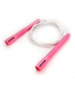 Antina Long Handle 4mm | Freestyle Adjustable Pvc | Skipping Rope for Mens | (9ft, Pink White)