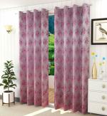 FRESH FROM LOOM Jute Curtains for Window 5 Feet Long | Hypoallergenic Dust Repellent | Modern Parde for Living Room | Screens with Eyelet Ring | Yarn Weaved Breathable Parda (Pink, 1pc Only)