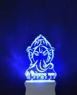 Shri Girraj Ji Multicolor Lord Ganesh 3D Illusion Night Lamp