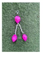 SPHINX paper fake lotus and rajnigandha hangings, lotus flower latkans, for Festive decor Pooja room decor Wedding Housewarming home function decorations ( Height Approx 28 cms)- (2 Line Latkan, 5 Pieces)