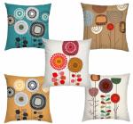 BALLEY Multicolor Cotton Cushion Cover (16x16 inch) (Pack of 5)