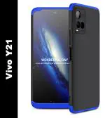 CarryWrap Front & Back Case for Vivo Y21 (Blue, Dual Protection, Pack of: 1)