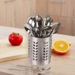 Storia Metal Self Draining Storage Box, Spoon, Knife, Fork, Chopstick, Cutlery Holder, Kitchen Organizer Stand Dining Multifunctional Stand Drawer Organisers Stainless Steel