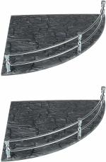 Flaner 9X9 Inch Decorative Bathroom Corner Rack Shelf/Stand/Glass Holder For Kitchen Acrylic Wall Shelf (No. Of Shelves - 2, Grey)