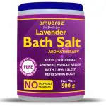 Amueroz Lavender Bath Salt, Epsom Salt Enriched With Lavender Oil For Bath, Foot, Shower, Sleep, Spa, Aching Muscles And Refreshing Body, 500 G