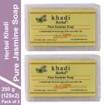 Herbal Khadi Natural PURE JASMIN SOAP Romantic Perfumed Glamourous Skin for Men and Women (Pack of 2) (250 g)