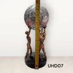 Asad Enterprise Showpiece gift item Carrying three man Globe for office home table decor 12x12x31 Cm Golden Color