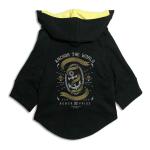 Ruse Dog Anchor The World Printed Full Sleeve Hoodie Jacket, Charcoal Grey, Yellow XS
