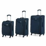 Citizen Meridian Transit Trolley Bag for Travel Set of 3 (58 cm Small, 68 cm Medium & 78 cm Large) Luggage Bag | Polyester Soft Suitcase for Travel with 4 Wheels & Built-in Combination Lock (Black)
