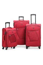 Verage Oslo Red Trolley 4 Wheels Hard Suitcase Spinner Luggage (Pack Of 3)