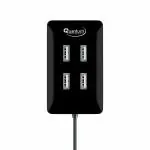 Quantum QHM6633 4-Port Hi-Speed USB Hub with 480 Mbps Speed (Black)
