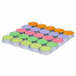 Welburn Veda&Co Colored Tealight Candles - Pack of 25, Scented Candles 4 Hours Burn Time, 100% Fully Refined Paraffin Wax, Smokeless, Dripless, for Home Decor, Offices & Other Occasions (Multicolor)