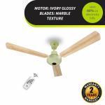 VG Green Breeze TXT BLDC Ceiling Fan with Remote (Ivory Glossy, Marble Texture)