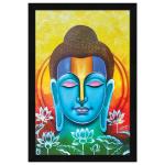 ArtX Multicolor Lord Buddha Watercolor Wall Art Painting