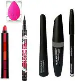 BINGEABLE HDA36 Pro Waterproof Sketch Pen Eyeliner, Long Lasting Super Matte 5 in 1 Lipsticks, Beauty Blender Makeup Sponges, 3 in 1 Eyeliner, Mascara and Eyebrow Pencil Combo Set