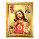 Hawai Gold Plated Jesus Christ Photo Frame for Worship Use 36x26cm SFDI225GldFrm
